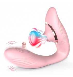 MAN NUO - BECKY Suction Vibrating Wireless Remote Wearable (Chargeable - Pink)